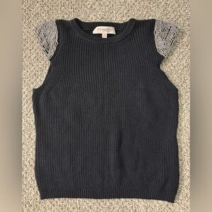 Philosophy Black Ribbed Knit Top - Size M